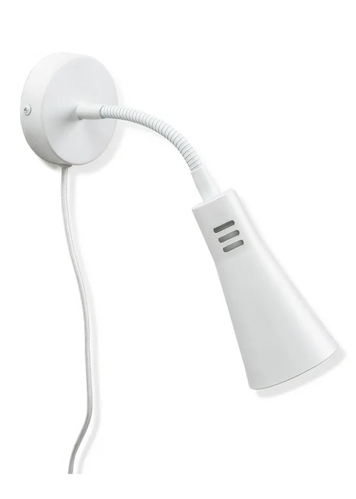 ValueLights White Goose Neck Plug In Wall Light (20cm x 9cm x 16cm) - One Size Image 2