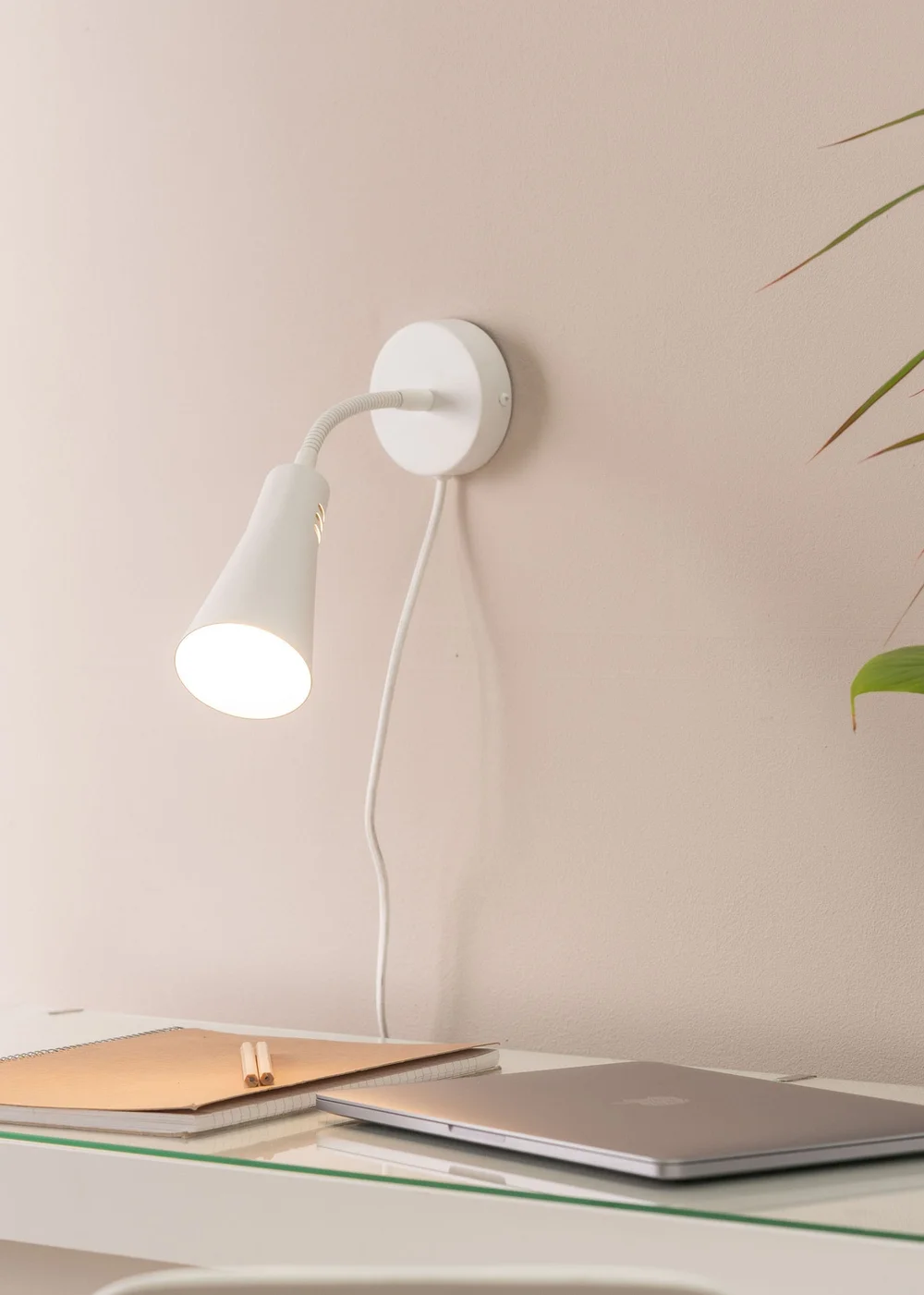 ValueLights White Goose Neck Plug In Wall Light (20cm x 9cm x 16cm) - One Size Image 1
