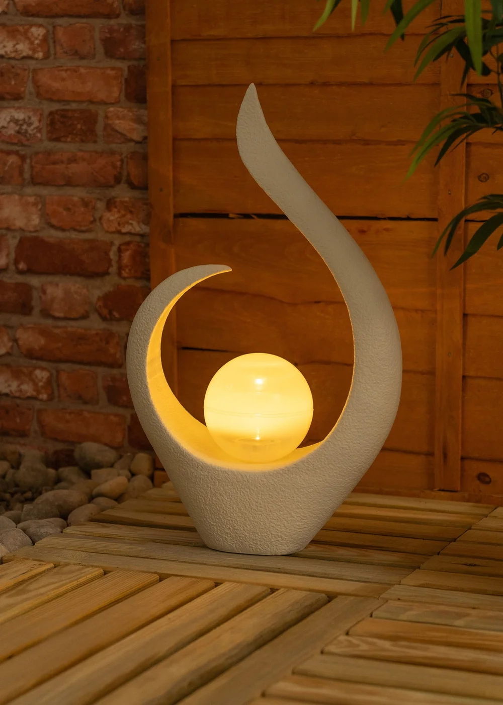 ValueLights White Solar Abstract Ornament (59cm x 37cm x 14cm) - One Size Image 1