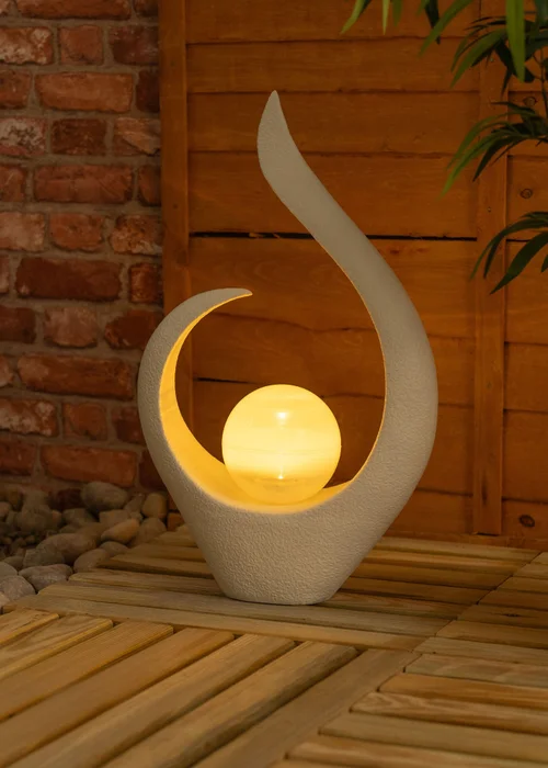 ValueLights White Solar Abstract Ornament (59cm x 37cm x 14cm) - One Size Image 1