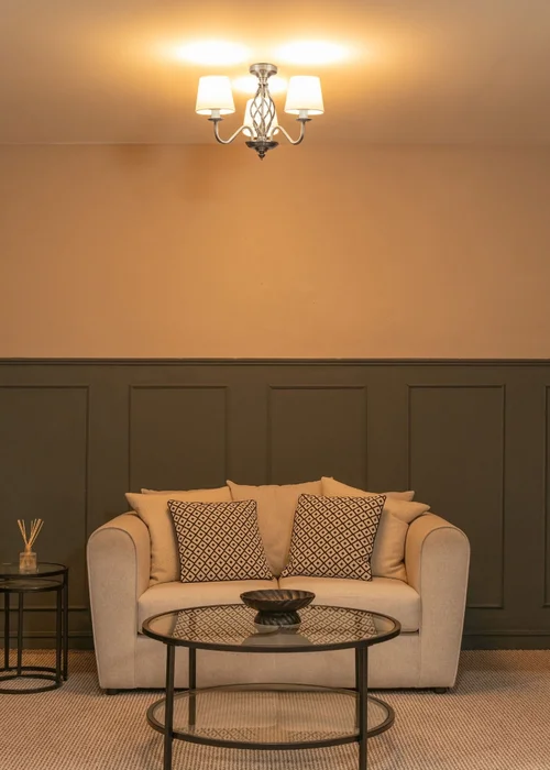 ValueLights Memphis Chrome 3 Way Ceiling Light (33cm x 55cm x 55cm) - One Size Image 3