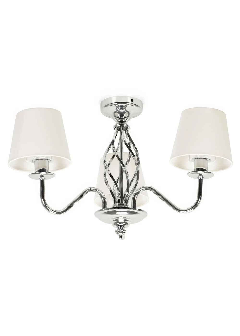 ValueLights Memphis Chrome 3 Way Ceiling Light (33cm x 55cm x 55cm) - One Size Image 2