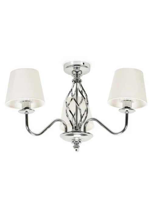 ValueLights Memphis Chrome 3 Way Ceiling Light (33cm x 55cm x 55cm) - One Size Image 2