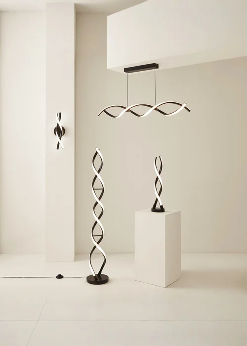ValueLights Infinity Matt Black Double Twist LED Ceiling Light (100cm x 97cm x 11cm) - One Size Image 6