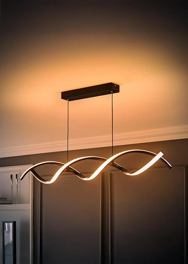 ValueLights Infinity Matt Black Double Twist LED Ceiling Light (100cm x 97cm x 11cm)