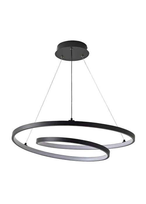 ValueLights Infinity Matte Black Loop Integrated LED Ceiling Light (100cm x 53cm) - One Size Image 2