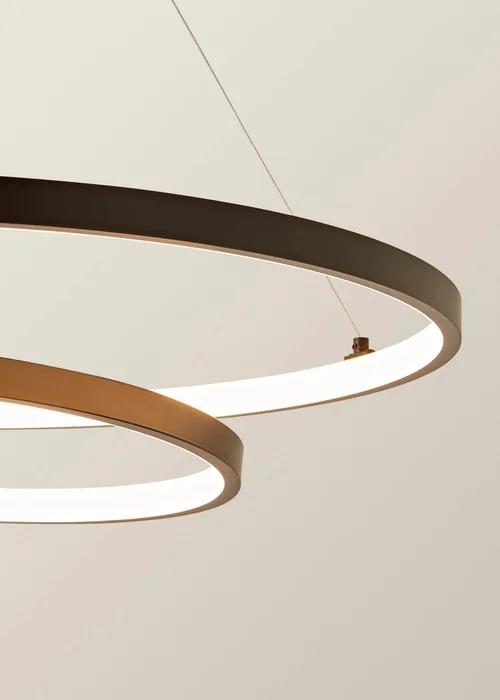 ValueLights Infinity Matte Black Loop Integrated LED Ceiling Light (100cm x 53cm) - One Size Image 4