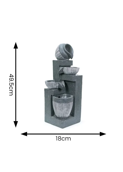 ValueLights Grey Logs Design Solar Water Fountain (49.5cm x 18cm x 19cm) - One Size Image 6