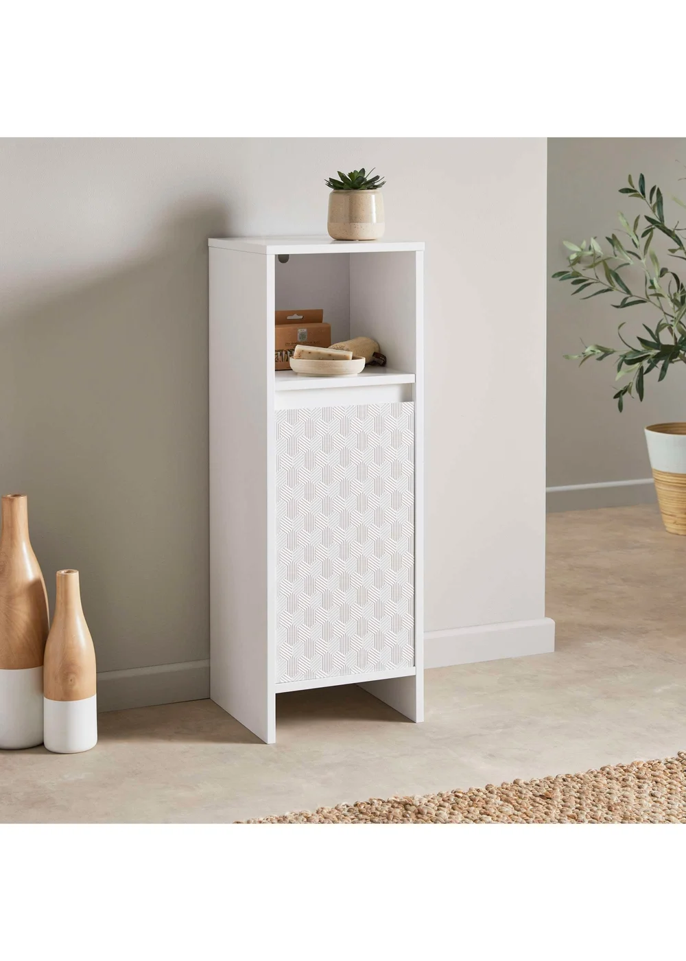 Lloyd Pascal White Haddon Single Door Floor Cabinet - One Size Image 1