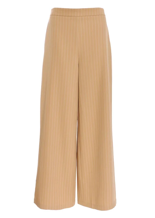 Quiz Camel Pinstripe Tailored Trousers - 8 Image 4