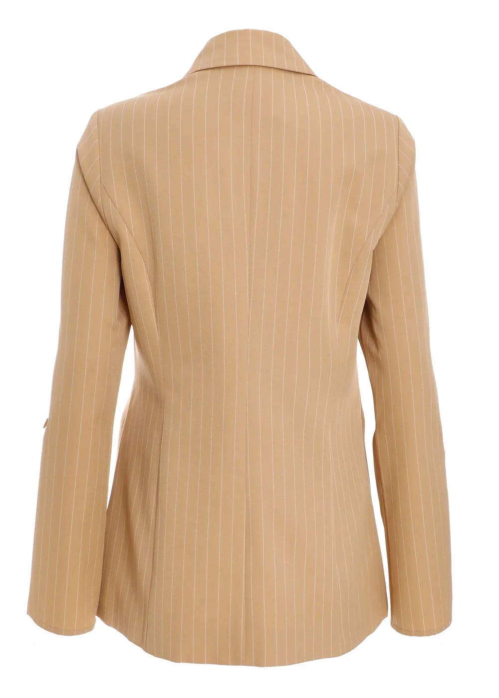 Quiz Camel Pinstripe Ruched Sleeve Blazer - 8 Image 5