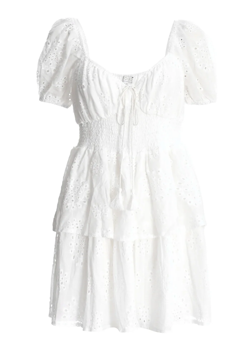Quiz White Skater Mini Dress - 8 Image 4