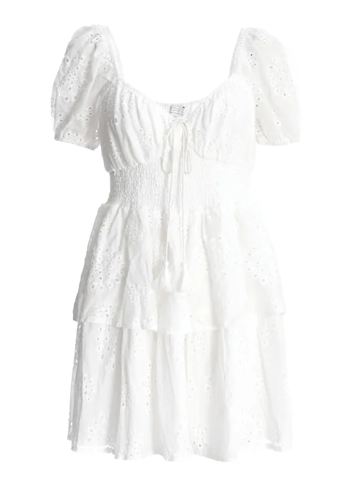 Quiz White Skater Mini Dress - 8 Image 4