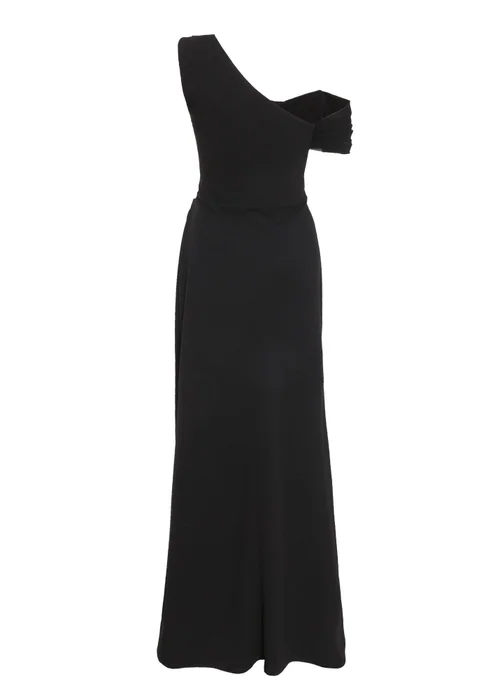 Quiz Black Asymmetric Cowl Neck Maxi Dress - 6 Image 5