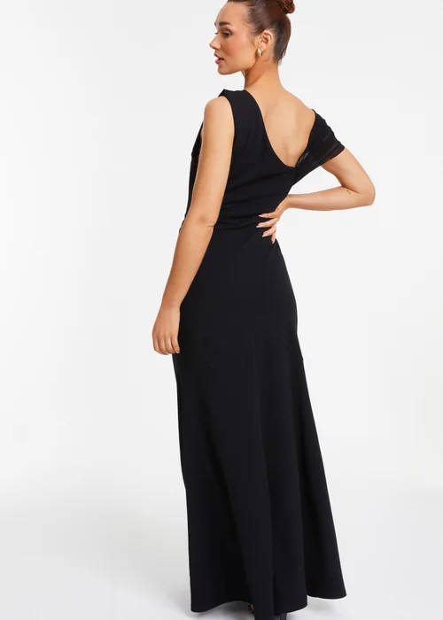 Quiz Black Asymmetric Cowl Neck Maxi Dress - 6 Image 2