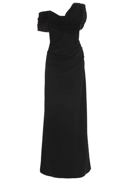 Quiz Black Asymmetric Cowl Neck Maxi Dress - 6 Image 4