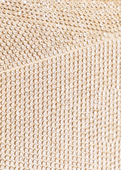 Quiz Gold Diamante Geometric Box Bag - One Size Image 5