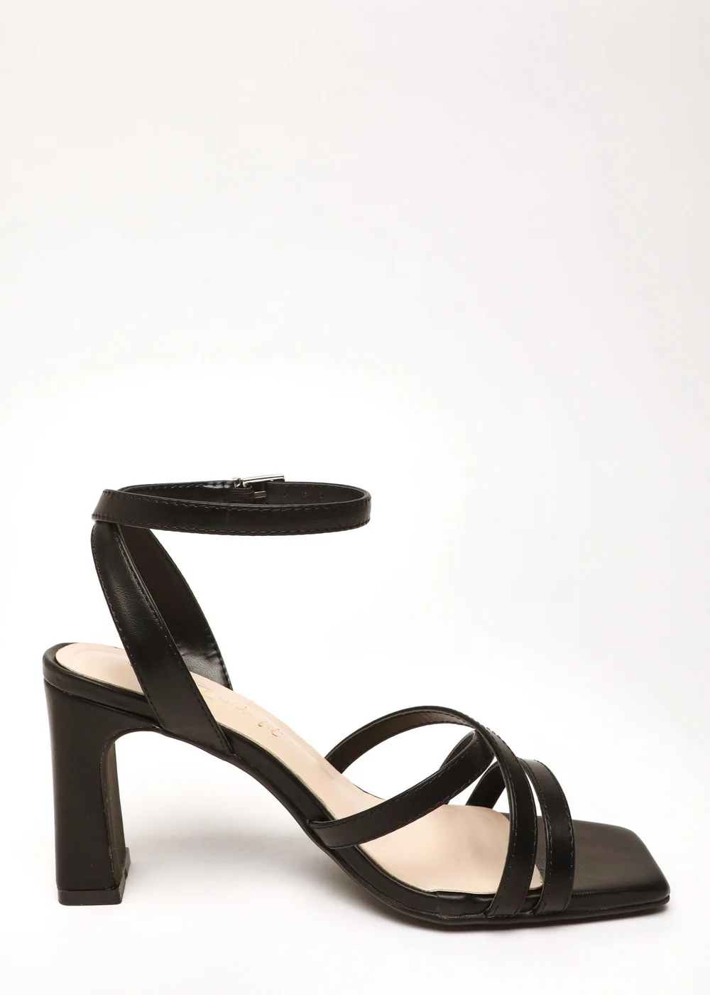 Quiz Black Wide Fit Faux Leather Strappy Heeled Sandals - 3 Image 5