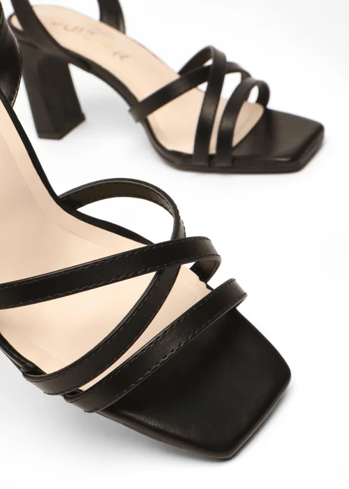 Quiz Black Wide Fit Faux Leather Strappy Heeled Sandals - 3 Image 4