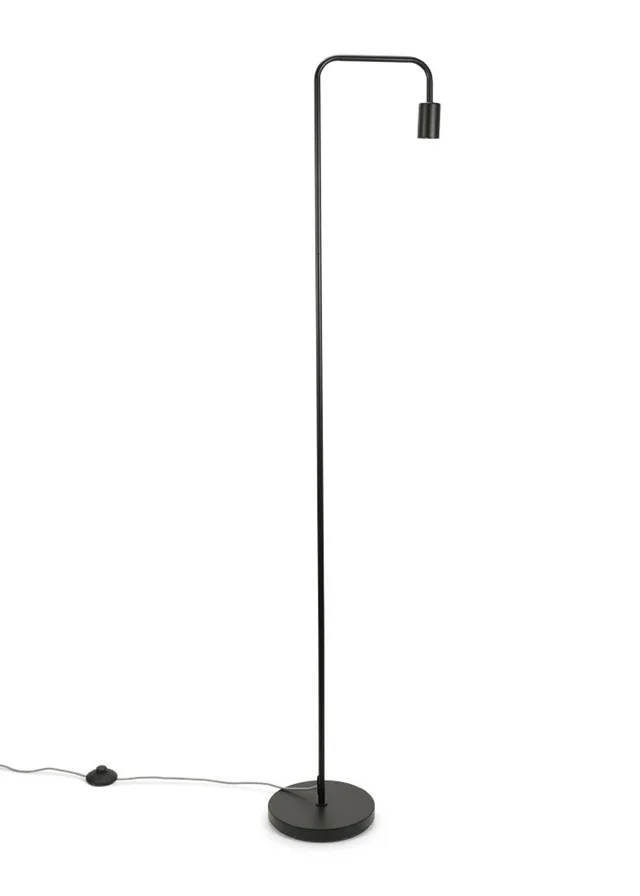 ValueLights Bronx Black Metal Floor Lamp (150.5cm x 22cm x 35.5cm)