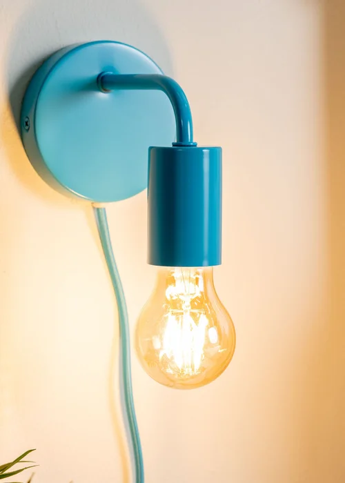 ValueLights Jordy Blue Colour Pop Plug In Wall Light (13cm x 14cm x 10cm) - One Size Image 4