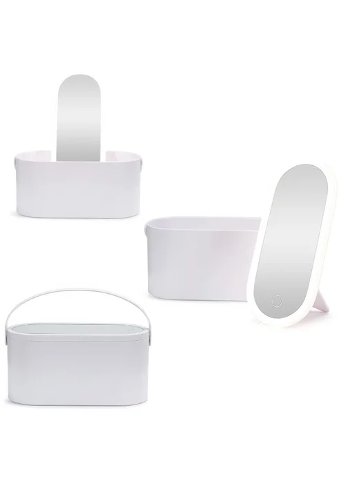 ValueLights White LED Make Up Mirror Storage Carry Box (11.4cm x 24cm x 10.5cm) - One Size Image 2