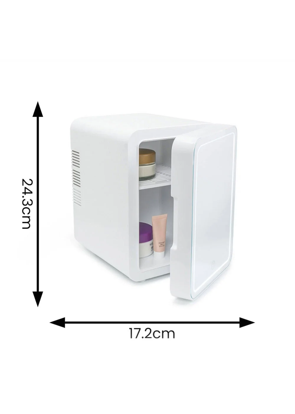 ValueLights White LED Mirror Mini Beauty Fridge (4L 25cm x 24cm x 18cm) - One Size Image 6