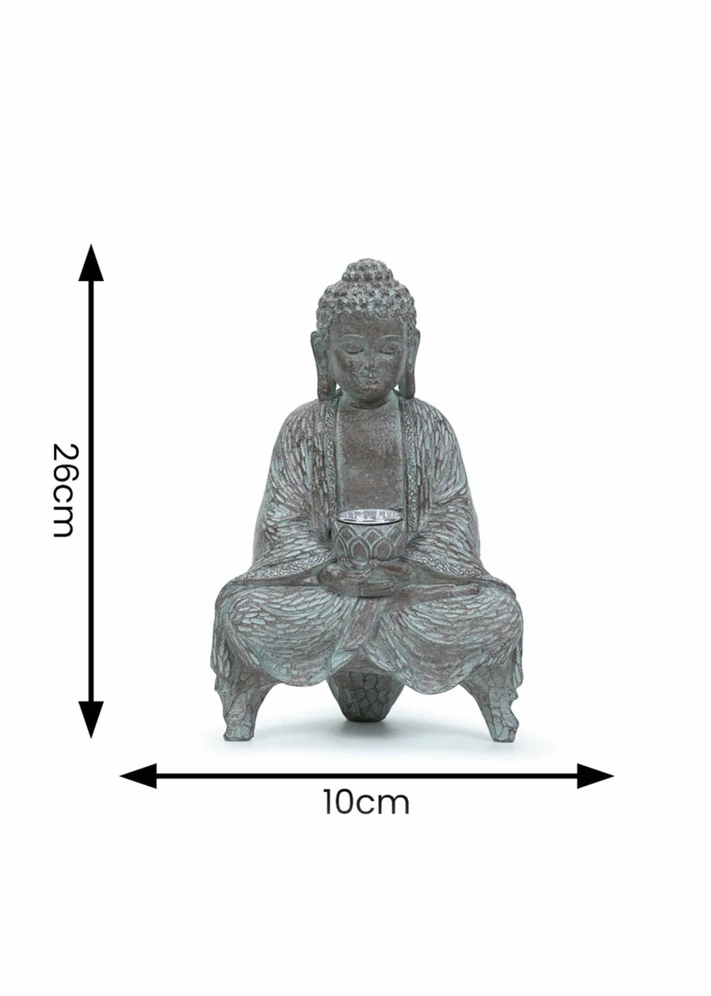ValueLights Grey Solar Buddha Ornament (26cm x 10cm x 16cm) - One Size Image 6
