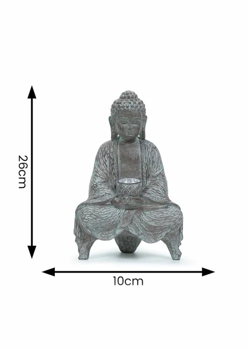 ValueLights Grey Solar Buddha Ornament (26cm x 10cm x 16cm) - One Size Image 6