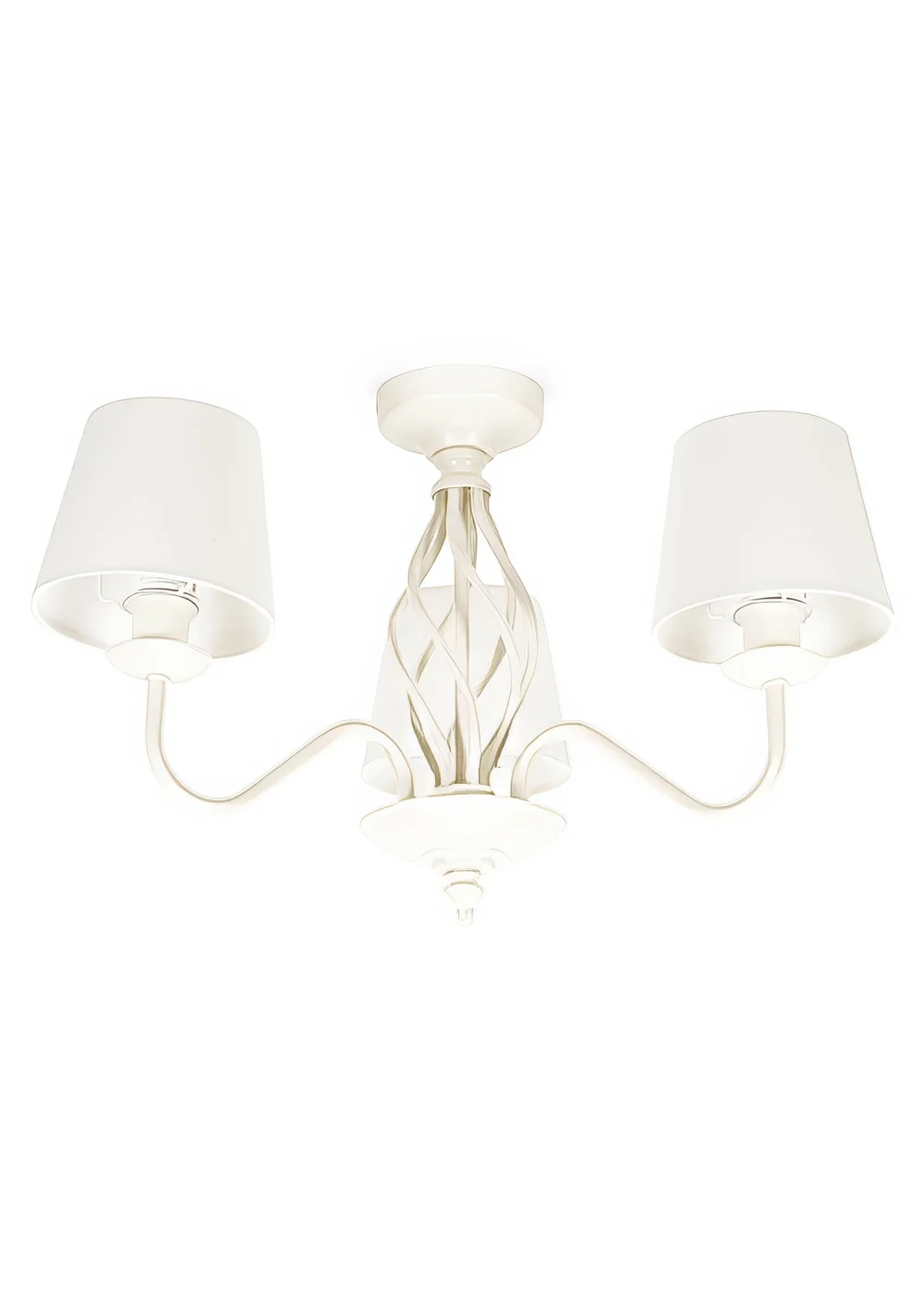 ValueLights Memphis Cream 3 Way Ceiling Light (33cm x 55cm x 55cm) - One Size Image 2