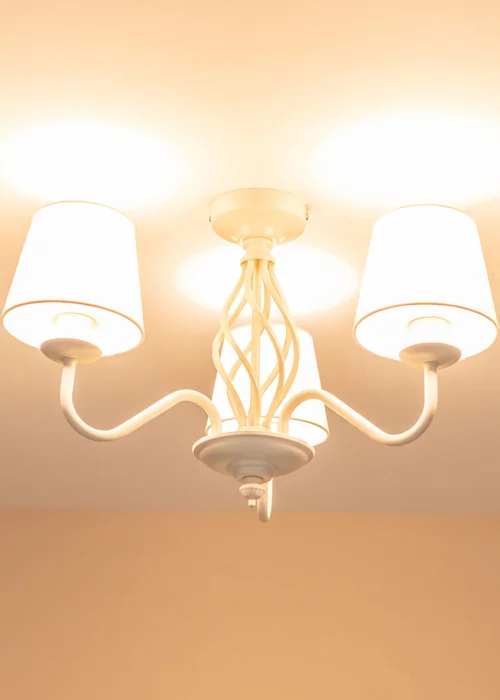 ValueLights Memphis Cream 3 Way Ceiling Light (33cm x 55cm x 55cm) - One Size Image 1