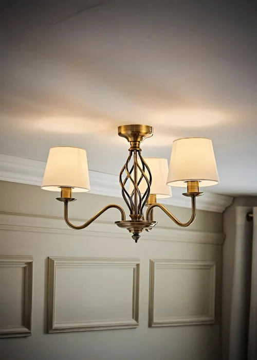 ValueLights Memphis Antique Gold 3 Way Ceiling Light - One Size Image 1