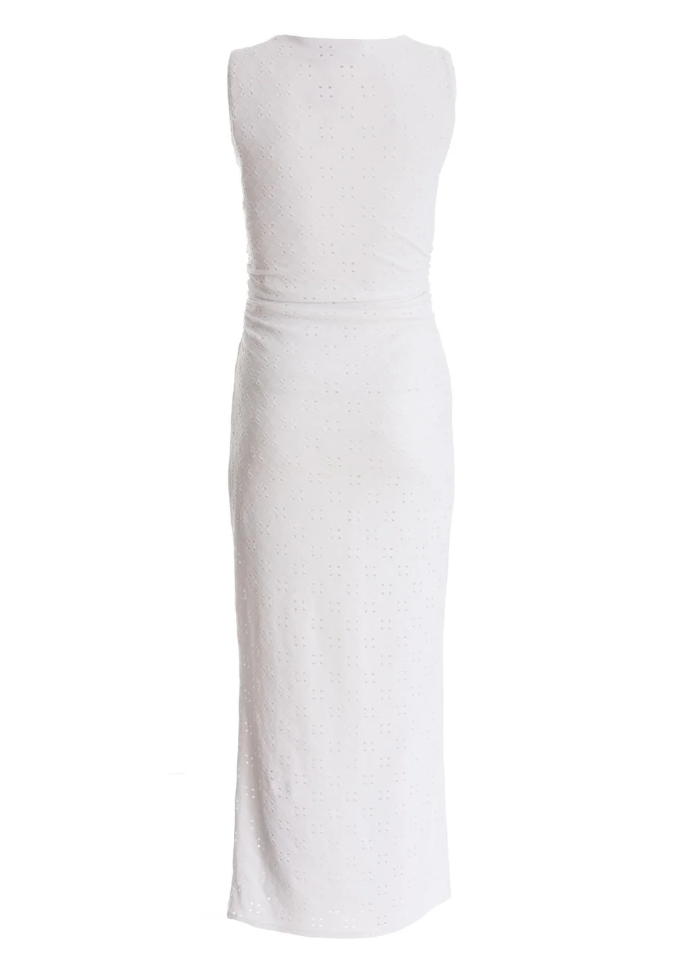 Quiz White Embroidered Bodycon Midaxi Dress - 6 Image 5