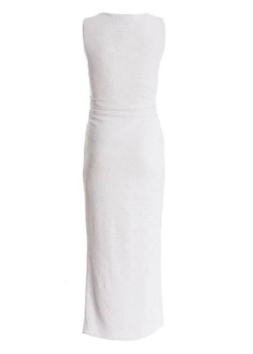 Quiz White Embroidered Bodycon Midaxi Dress - 6 Image 5