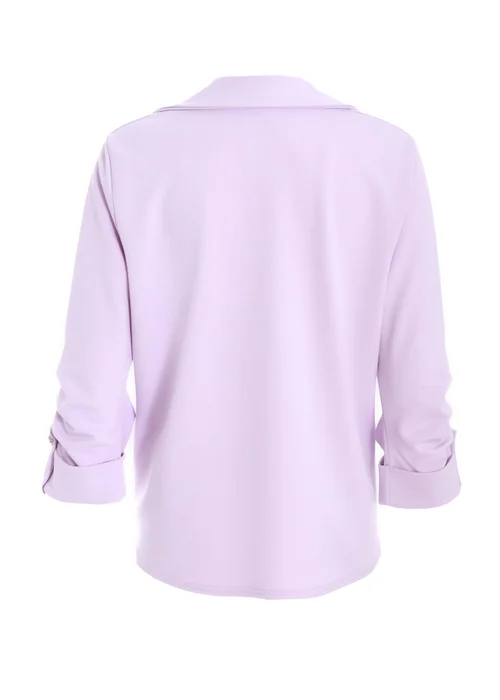 Quiz Lilac Petite Ruched Sleeve Tailored Blazer - 4 Image 5