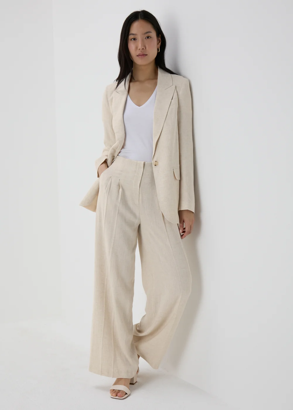Et Vous Beige Linen Blazer - 8 Image 4