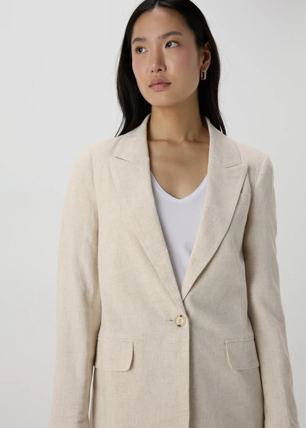 Et Vous Beige Linen Blazer - 8 Image 3