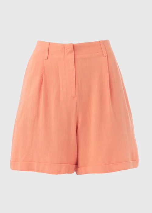 Et Vous Coral Linen Shorts - Size 8 Image 5