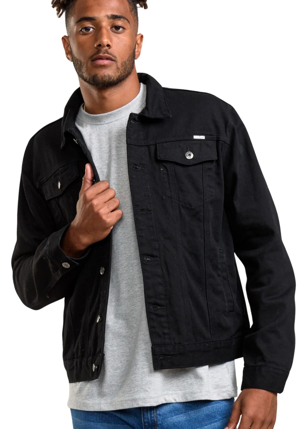 Duke Black London Trucker Denim Jacket - S Image 1
