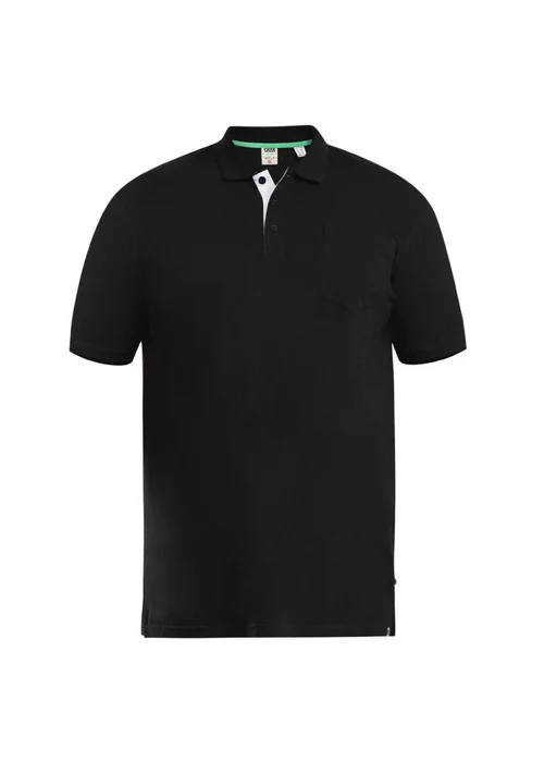 Duke Black Grant Pique Kingsize Polo Shirt - XL Image 1