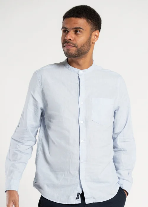 Tokyo Laundry Blue Long Sleeve Linen Blend Shirt - S Image 3