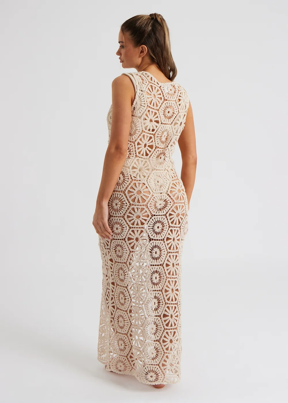 Urban Bliss Stone Crochet Maxi Dress - 8 Image 4