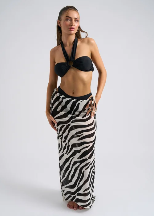 Urban Bliss Black Animal Beach Skirt - Size 8 Image 2