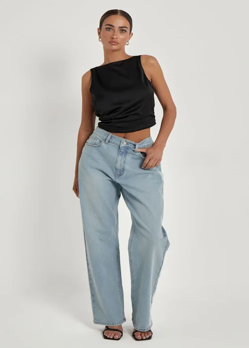 Urban Bliss Black Satin Tie Back Top - 14 Image 4