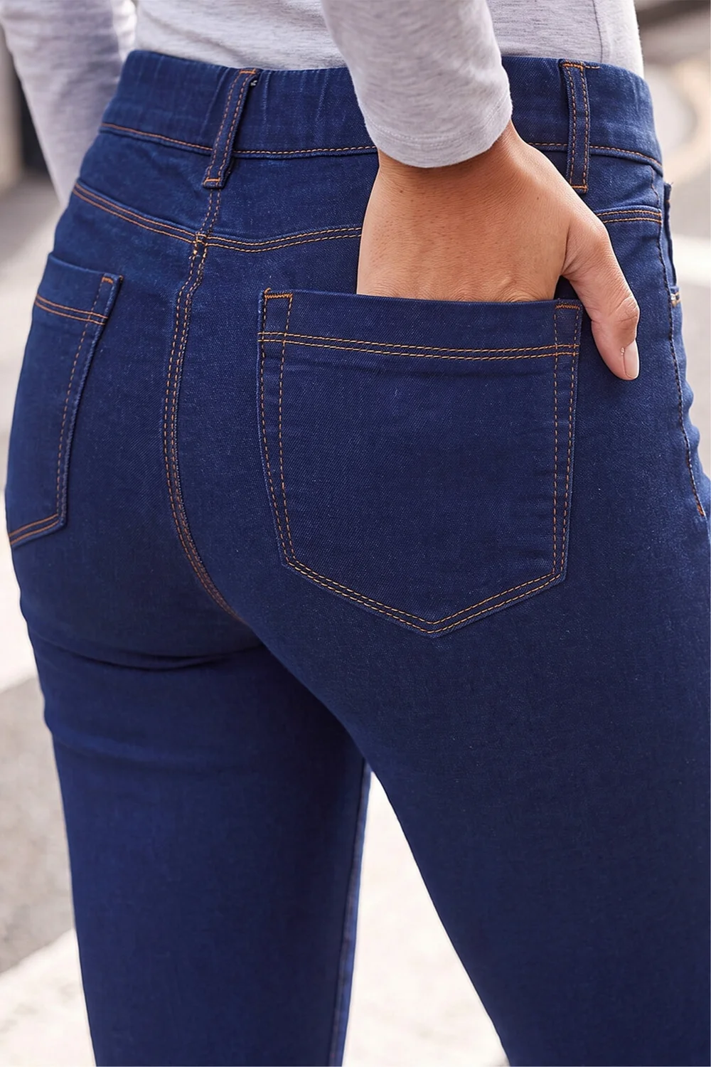 Roman Indigo Elastic Waist 31" Denim Stretch Jegging - 10 Image 4