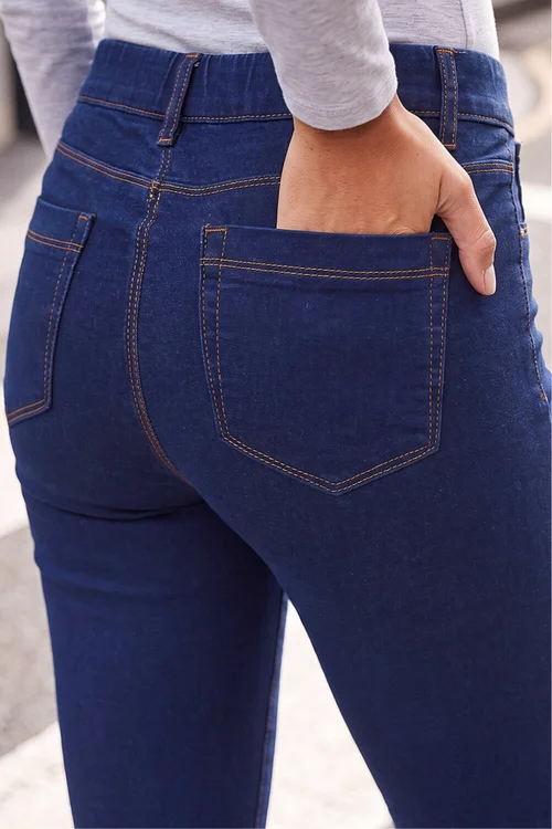 Roman Indigo Elastic Waist 31" Denim Stretch Jegging - 10 Image 4
