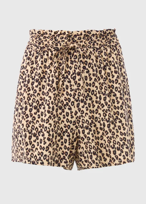 Brown Leopard Print Shorts - 8 Image 5
