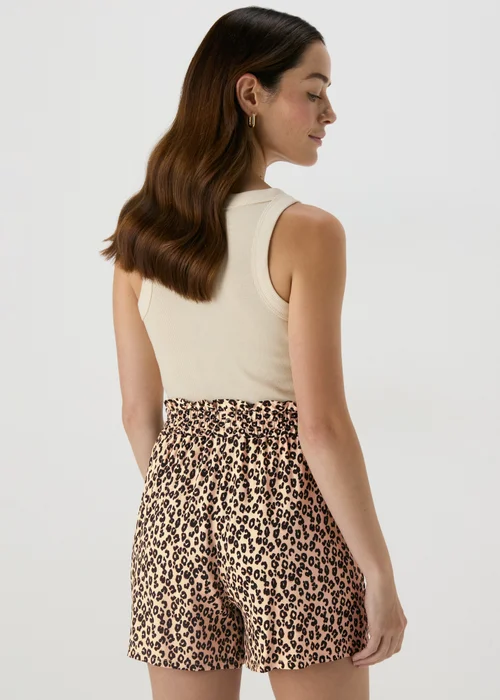Brown Leopard Print Shorts - 8 Image 2