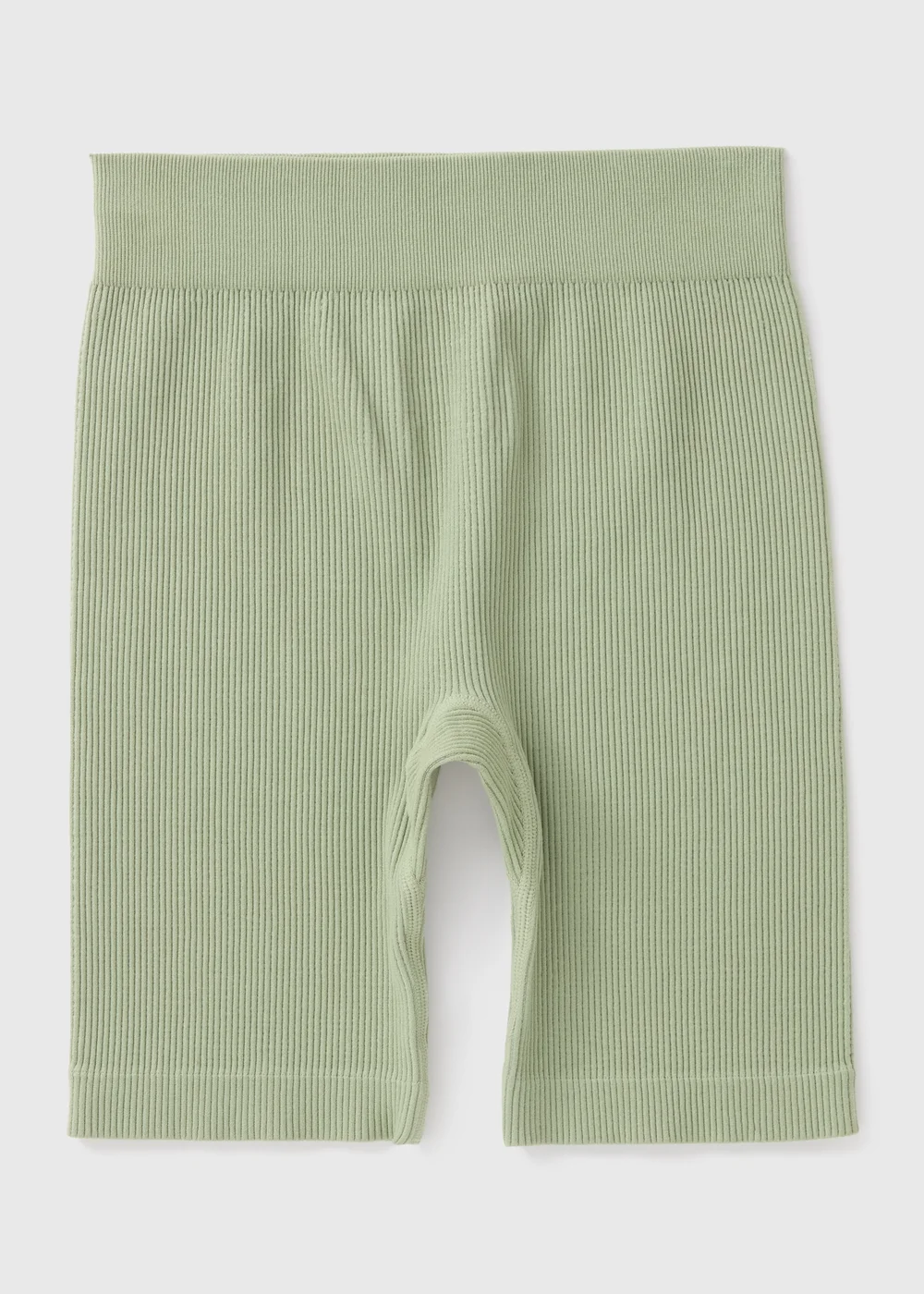 Girls Khaki Seamless Ribbed Shorts - S Image 1