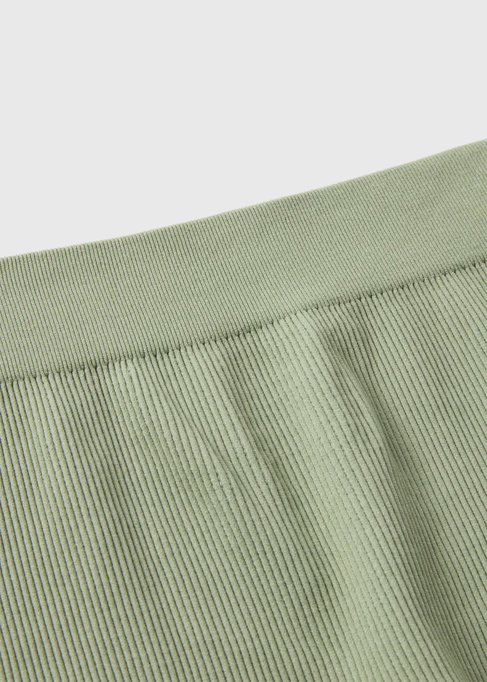 Girls Khaki Seamless Ribbed Shorts - S Image 2